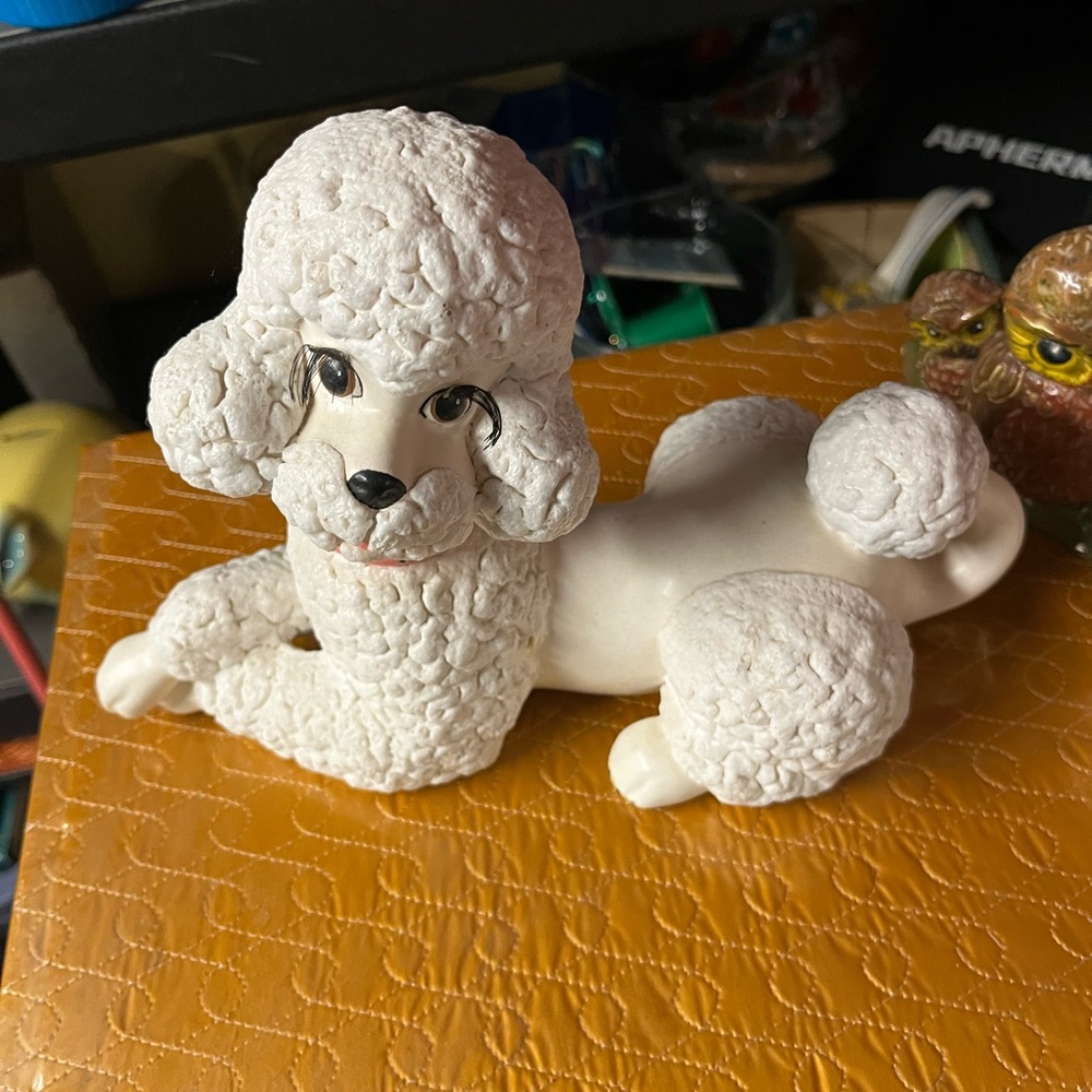 Vintage hobbyist white ceramic 🐩 poodle